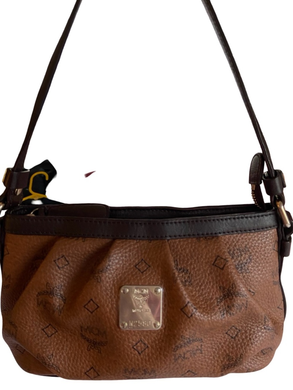 MCM Visetos Leather “Choco” Baguette